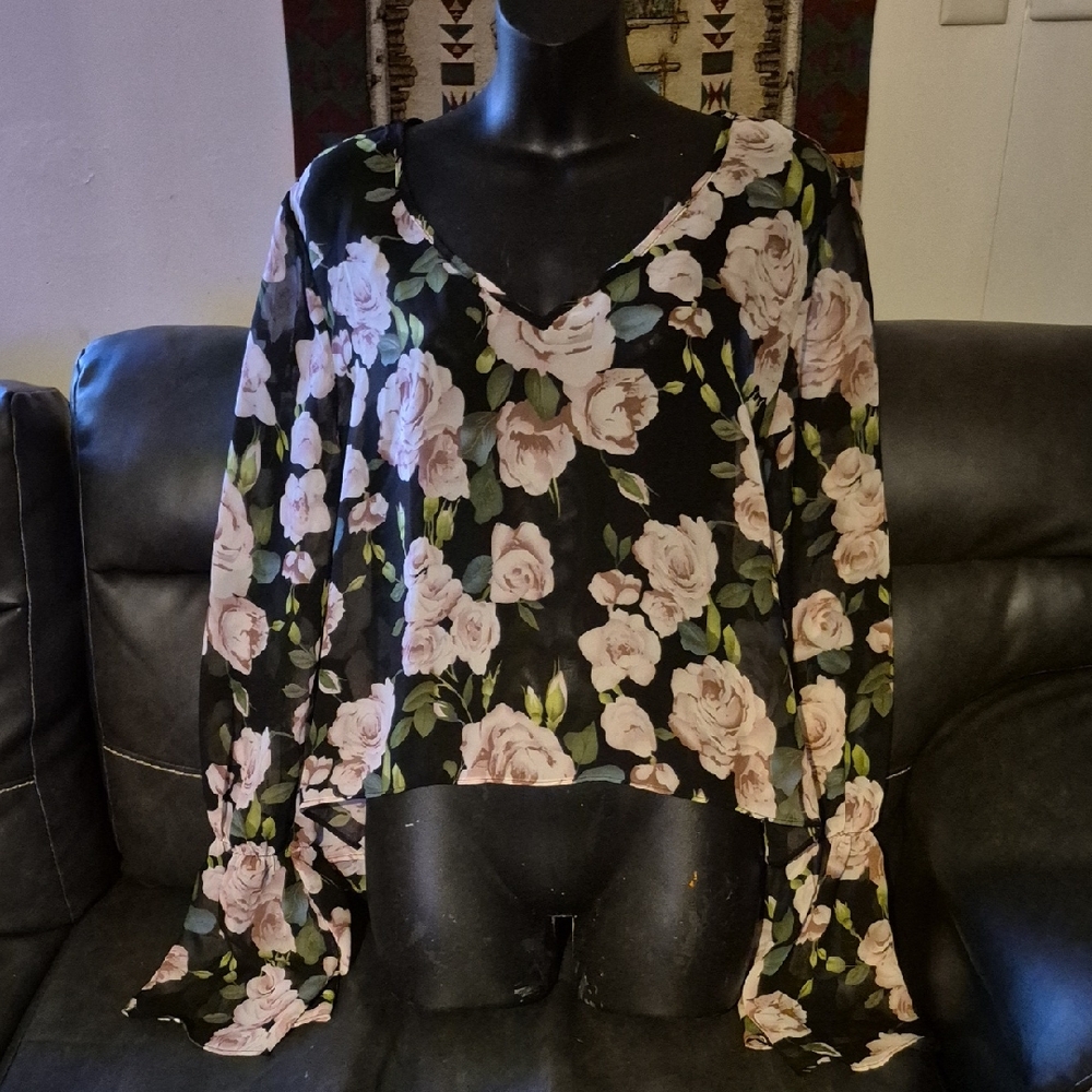 Forever 21 Asymmetrical Cream Blouse Relaxed Fit